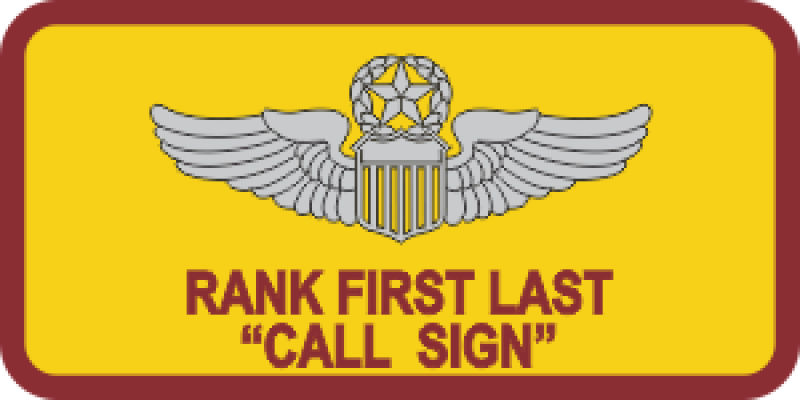 482 ATKS Yellow CallSign Name Tag 