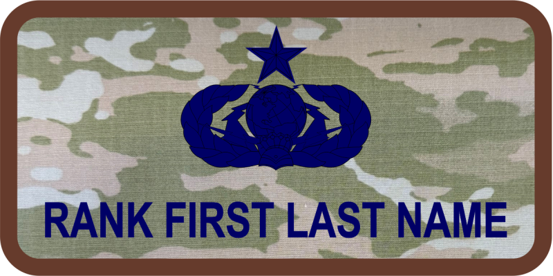 Space Force OCP Fabric Navy Device & Text Name Tag