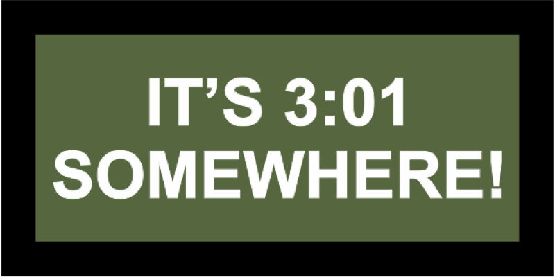 301 AS Green It's 3:01 Somewhere! Pocket Tab