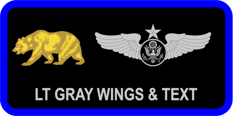 349 OSS Golden Bear Black Name Tag