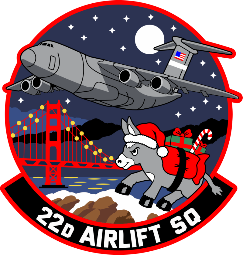 22 AS Christmas Donkey C-5 Galaxy PVC Patch