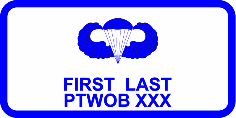 CS-34 White/Blue Name Tag