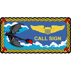Image for USAF Academy CS-34 Gray Dragon on Blue Name Tag
