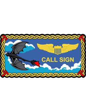 Image for USAF Academy CS-34 Gray Dragon on Blue Name Tag