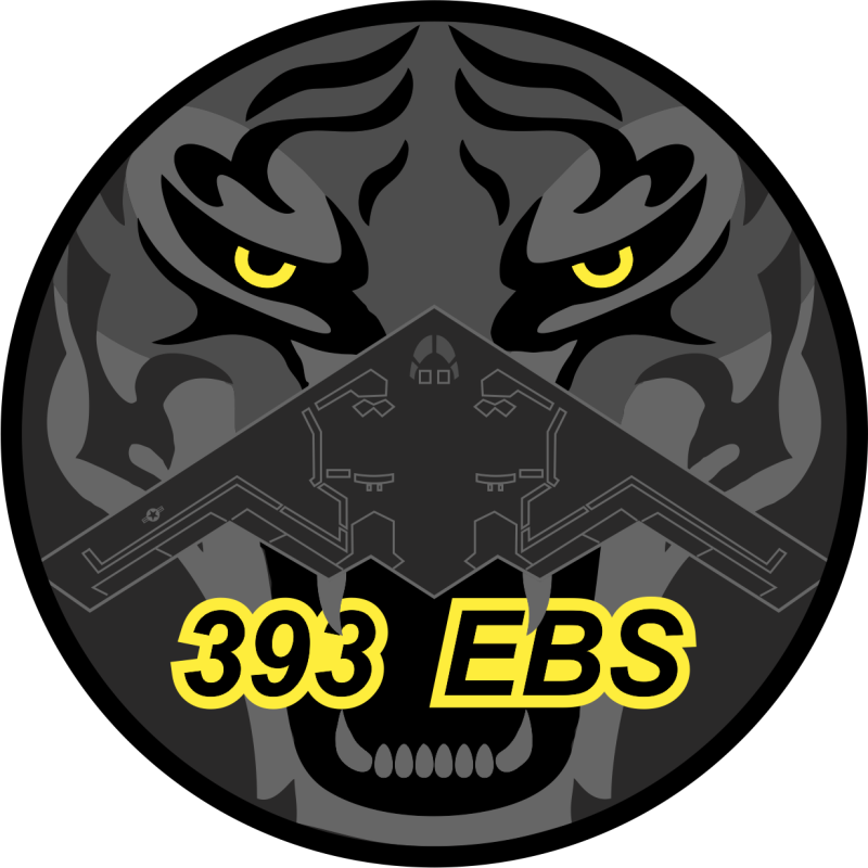 393 EBS Tiger Face Yellow Eyes & Text Outline Patch