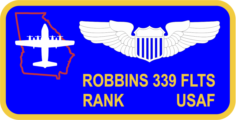 339 FLTS Blue C-130 2 Lines Name Tag
