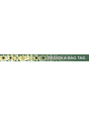 Image for Green with Yellow Plumeria Bag Tag