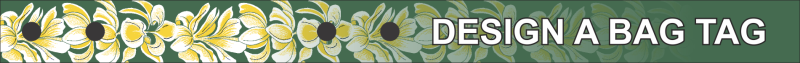 Green with Yellow Plumeria Bag Tag