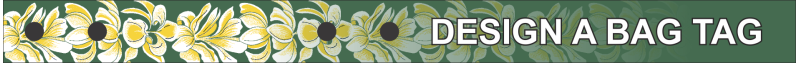 Green with Yellow Plumeria Bag Tag