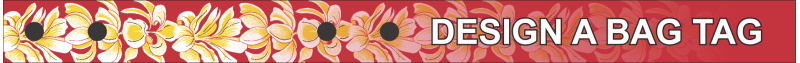 Red with Yellow Plumeria Bag Tag