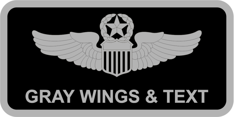 509 WPS Black B/G Gray Border Name Tag