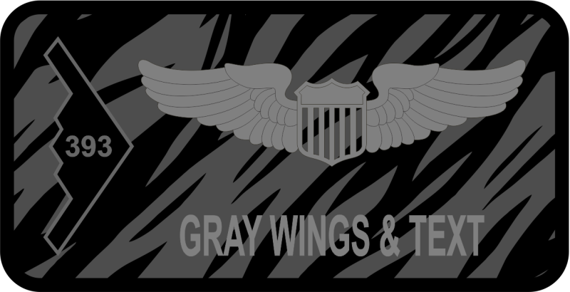 393 BS Gray Tiger Stripe Name Tag