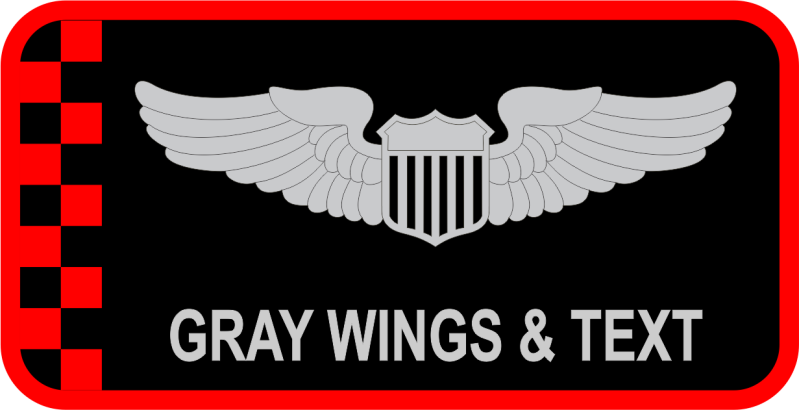 89 AS Black & Red Name Tag