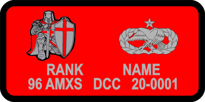 96 AMXS Red Name Tag