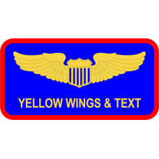Image for AF Blue B/G Red Border, Yellow Wings & Text Name Tag
