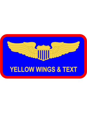 Image for AF Blue B/G Red Border, Yellow Wings & Text Name Tag