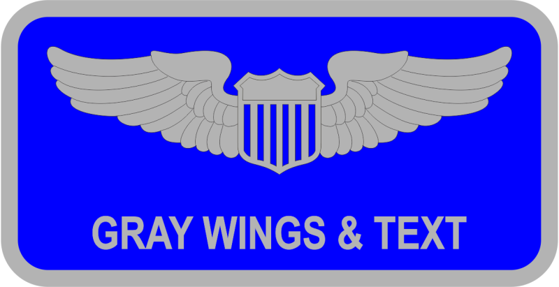 AF Blue Background with Gray Border Name Tag