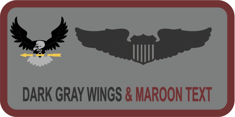 317 OSS Gray & Maroon Name Tag