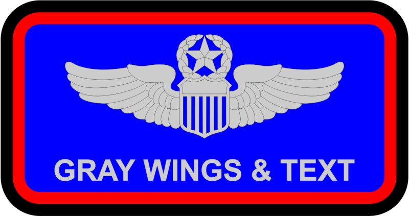 AF Name Tag AF Blue B/G Red Border Gray Wings