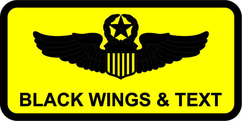 AF Standard Bright Yellow B/G Black Border Name Tag