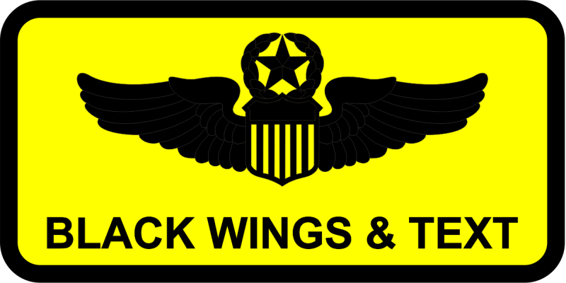 AF Standard Bright Yellow B/G Black Border Name Tag