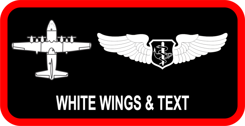 C-130 Black B-G Red Border Standard Name Tag