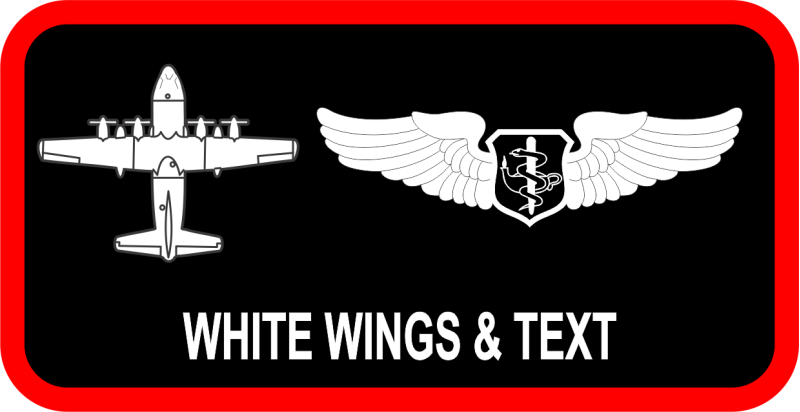 C-130 Black B-G Red Border Standard Name Tag