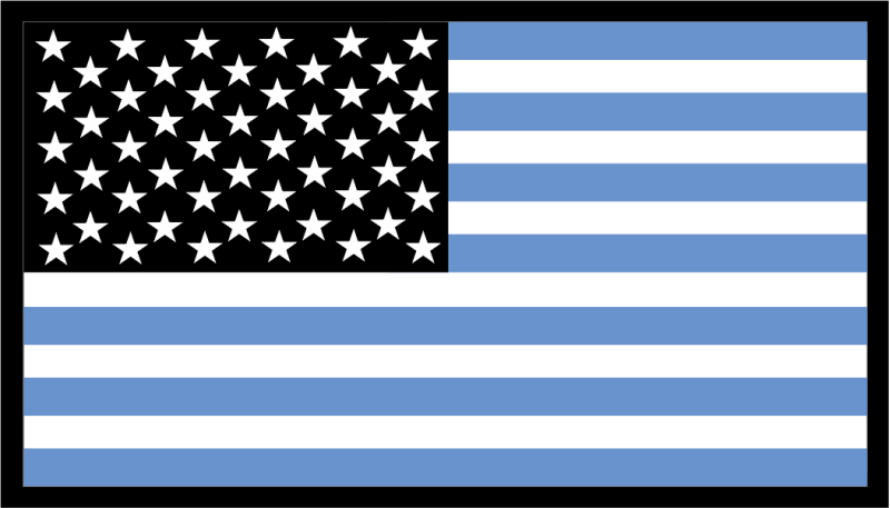 8 AS American Flag Blue Patch