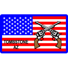 Image for Tombstone AZ American Flag with Guns Patch