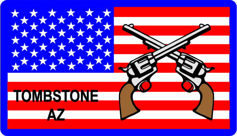Tombstone AZ American Flag with Guns Patch