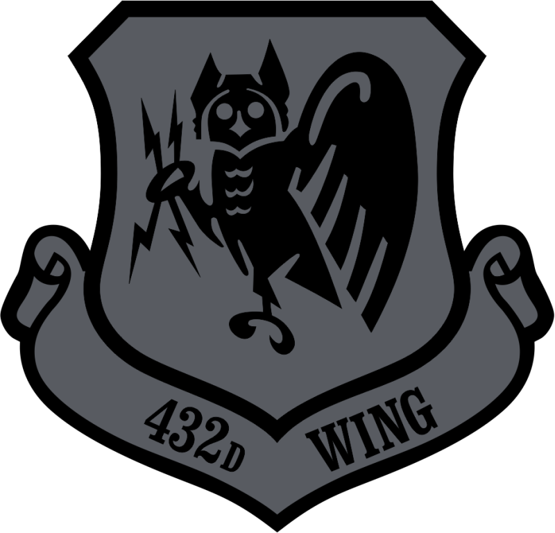 432 WING Gray & Black Patch