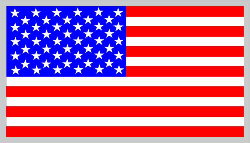 American Flag Gray Border Patch