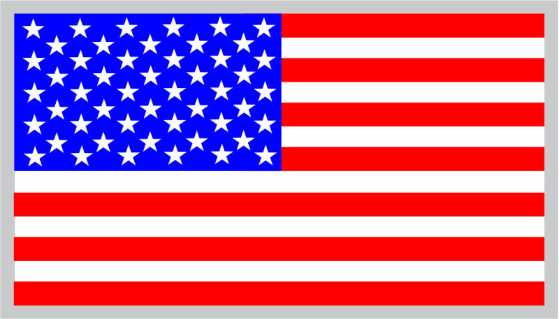 American Flag Gray Border Patch