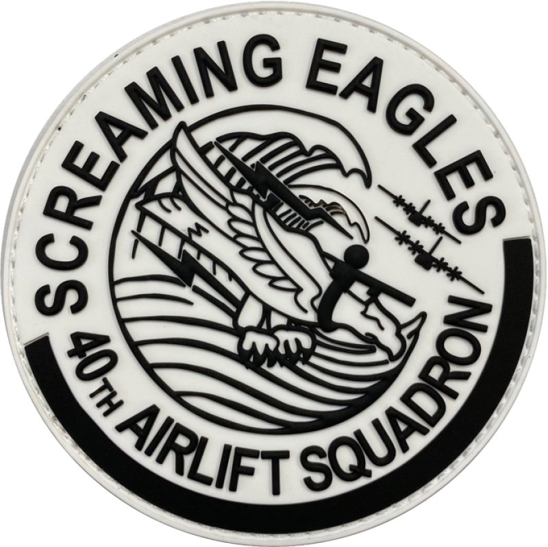 40 AS Black/White PVC Patch