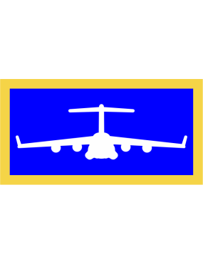 Image for C-17 Blue with Yellow Border Pocket Tab, Twill