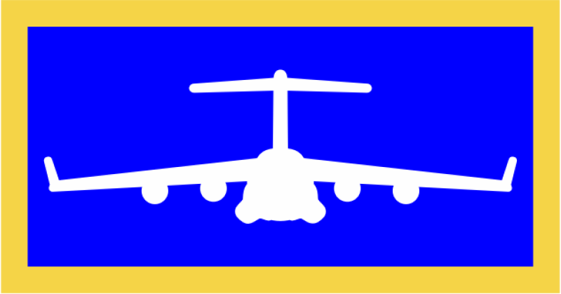 C-17 Blue with Yellow Border Pocket Tab