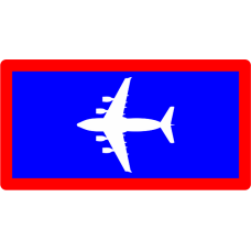 Image for C-17 Pocket Tab Blue, Red Border