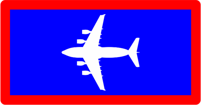 C-17 Pocket Tab Blue, Red Border