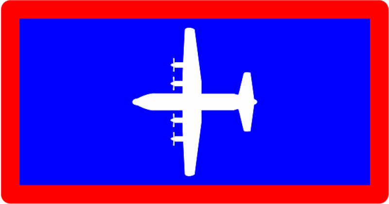 C-130-J Pocket Tab - Blue, Red Border