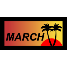 Image for March with Sun and Palm Trees Pocket Tab