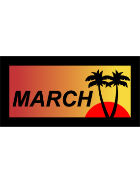 Image for March with Sun and Palm Trees Pocket Tab