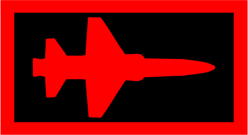 T-38 Pocket Tab Red Border, Red T-38 Black Background 