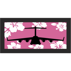 Image for Hawaiian Flowers on Pink B/G Pocket Tab