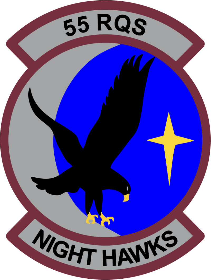 55 RQS Night Hawks Patch Black Text