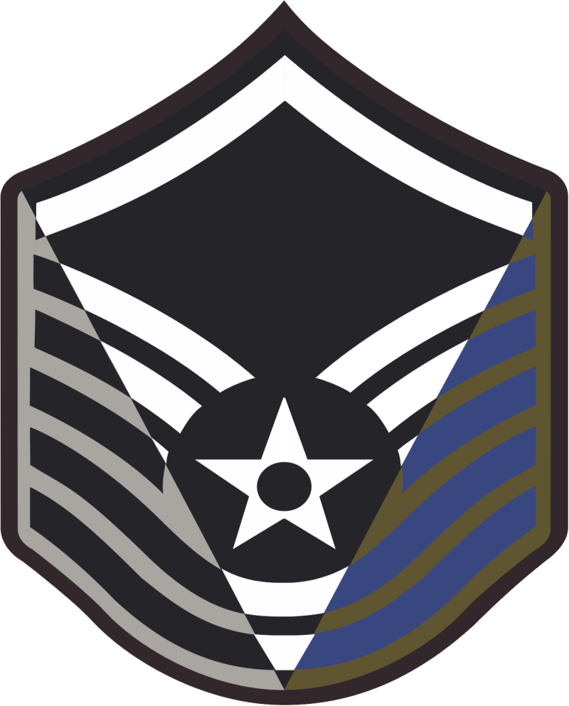 MSgt Stripes 3 Panel 5 inch Patch