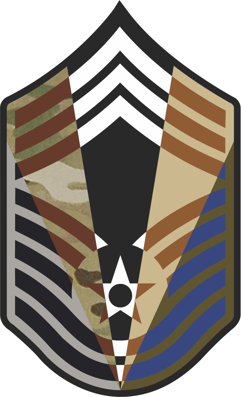 CMSgt Stripes 5 Panel  7 inch Patch