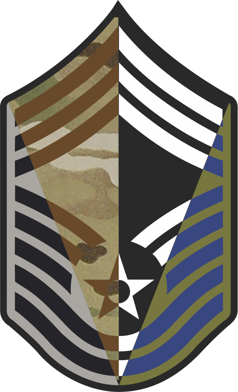 CMSgt Stripes 4 Panel 7 inch OCP Patch