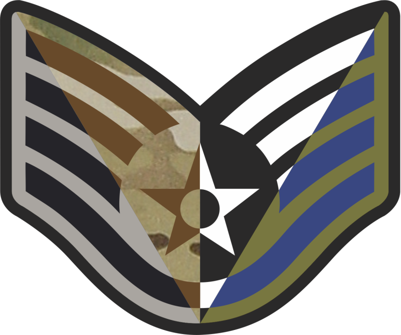 SSgt Stripes 4 Panel 4 inch Patch