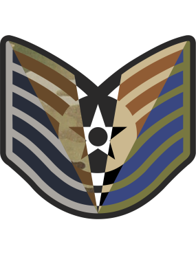Image for TSgt Stripes 5 Panel 4 inch Patch