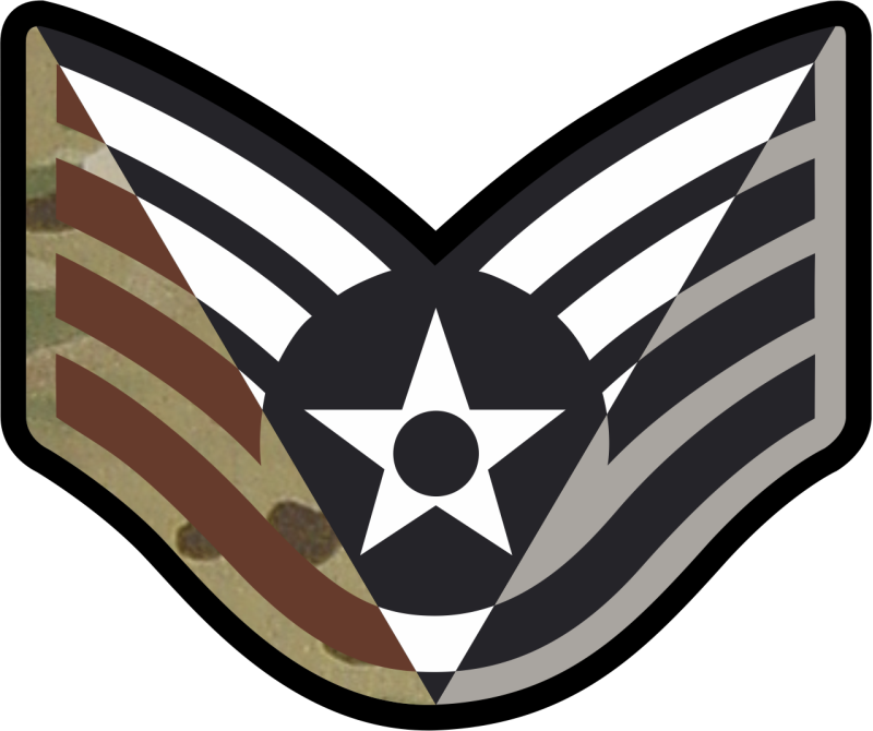 SSgt Stripes 3 Panel 4 inch Patch